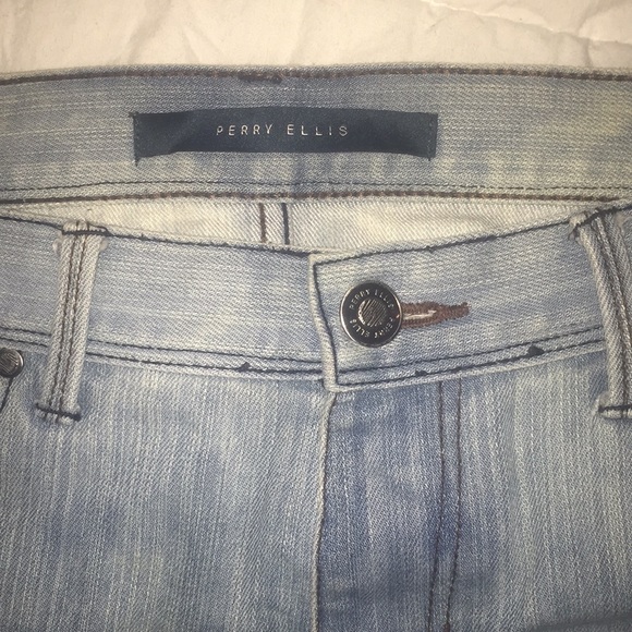 custom bleached Perry Ellis jeans - Picture 2 of 7
